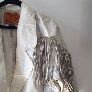 Vintage Genuine Leather Fringe Jacket